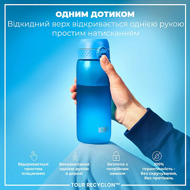 Бутылка для воды ION8 750 мл. (ЭКО бутылка) BPA Free, Blue