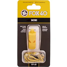 Свисток спортивный судейский пластиковый со шнурком MINI FOX40-MINI (Желтый)