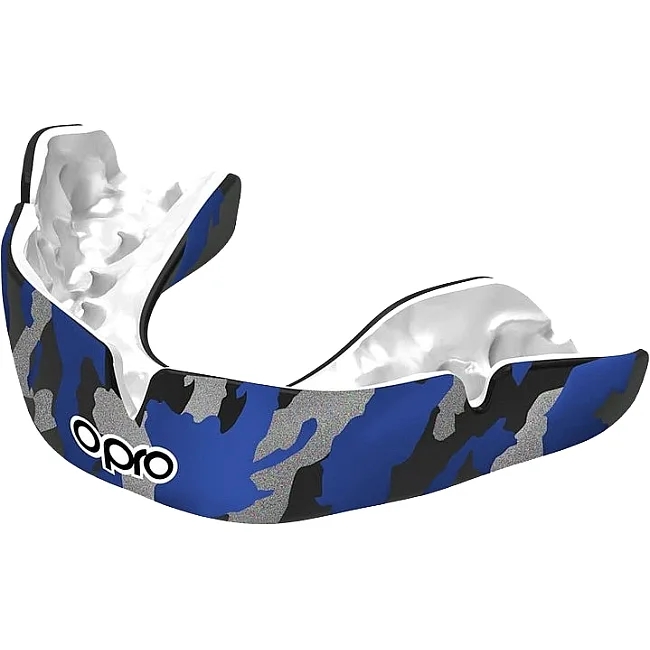 Капа для бокса OPRO Instant CAMO взрослая (возраст 11+) Black/Blue (art.102523001)
