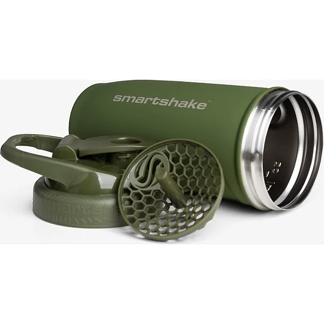 Спортивний шейкер SMARTSHAKE металевий Reforce Stainless Steel 30oz/900ml Army Green