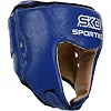Боксерский шлем профессиональный открытый кожаный ФБУ SPORTKO ОК1 SP-4706 (Синий)