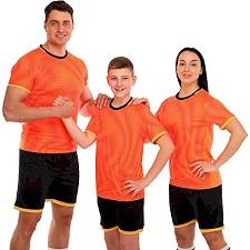 Футбольная форма комплект футболка и шорты LIDONG D8866 4XS-XXL (Оранжевый-черный)