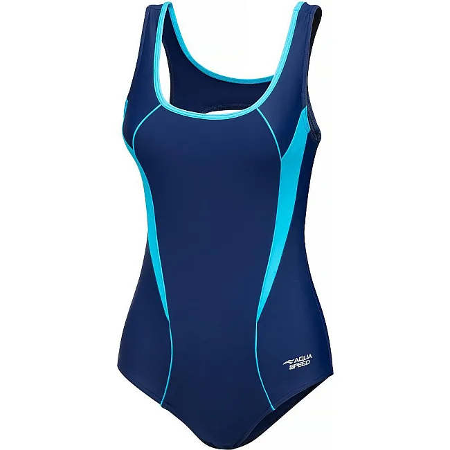 Купальник закрытый для женщин Aqua Speed KATE 61574 темно-синий, бирюзовый