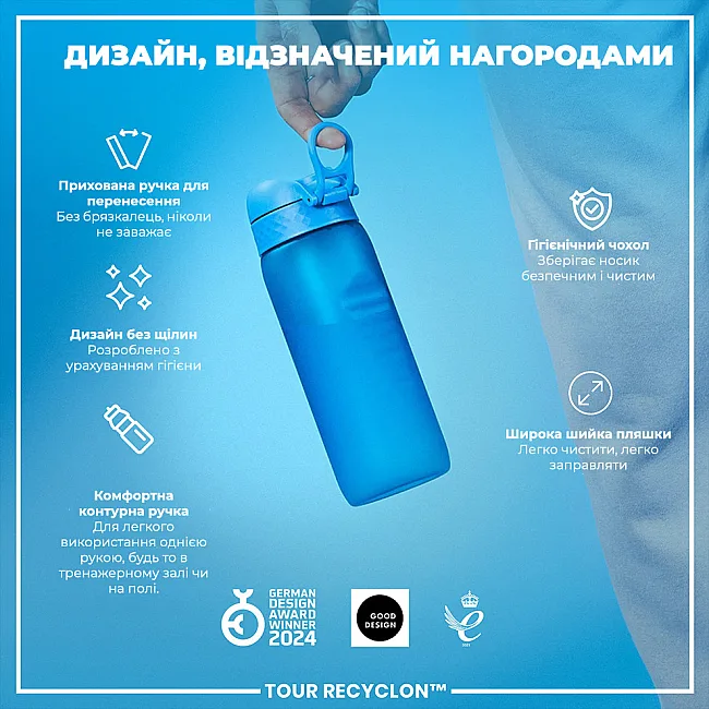 Бутылка для воды ION8 750 мл. (ЭКО бутылка) BPA Free, Blue