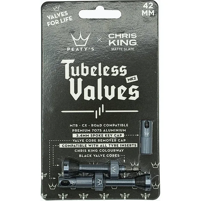 Ниппели Peaty's x Chris King Tubeless Valves, 42mm, Slate