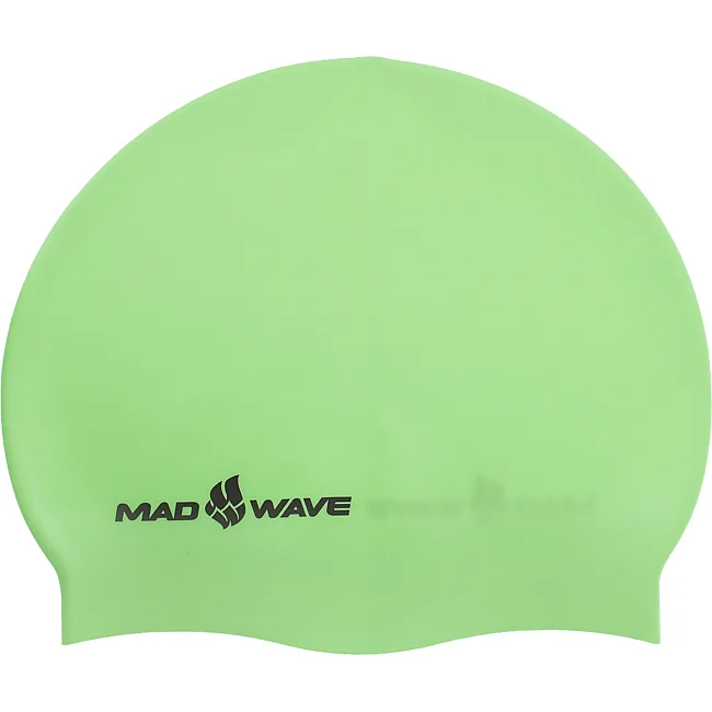 Шапочка для бассейна силиконовая для взрослых MADWAVE NEON M053502 (Зеленый)