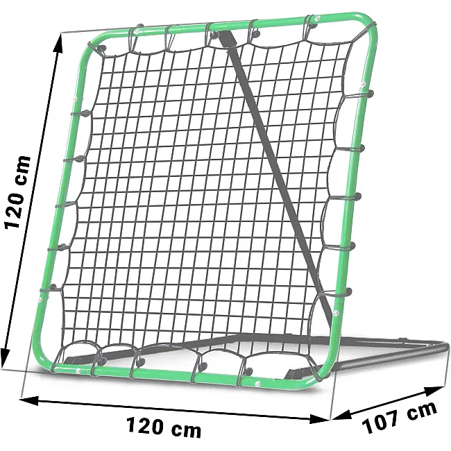 Сетка тренировочная для футбола Neo-Sport Rebounder 120 x 120 см, черно-зеленая.