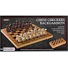 Шахматы шашки нарды 3 в 1 набор настольных игр деревянные ZOOCEN ZC7240
 40см x 40см х 2,5см