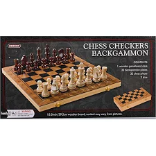 Шахматы шашки нарды 3 в 1 набор настольных игр деревянные ZOOCEN ZC7240 40см x 40см х 2,5см