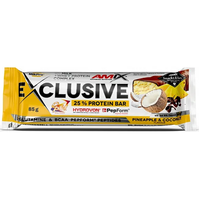 Батончик Amix Exclusive Protein Bar 85g Pineapple Coconut