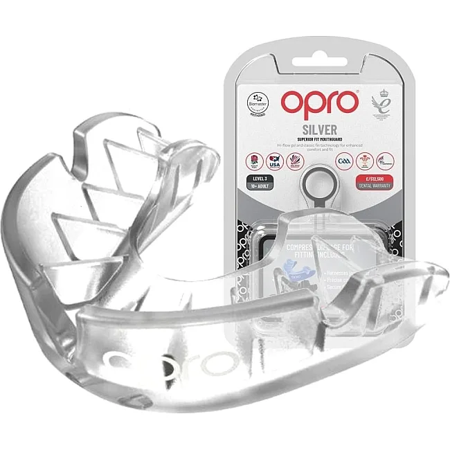 Боксерська капа OPRO Silver доросла (вік 11+) Clear