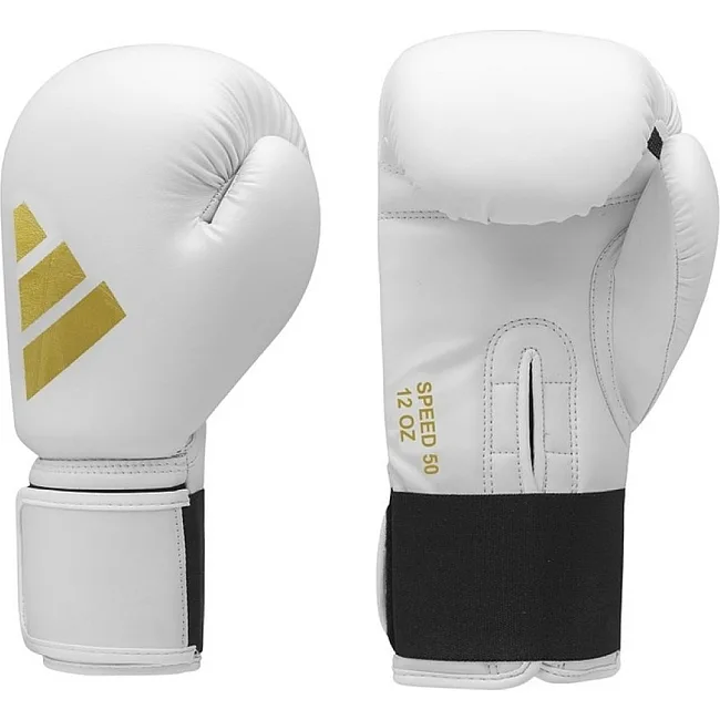 Боксерские перчатки Adidas Speed 50 (белый/золотой | ADIDAS ADISBG50