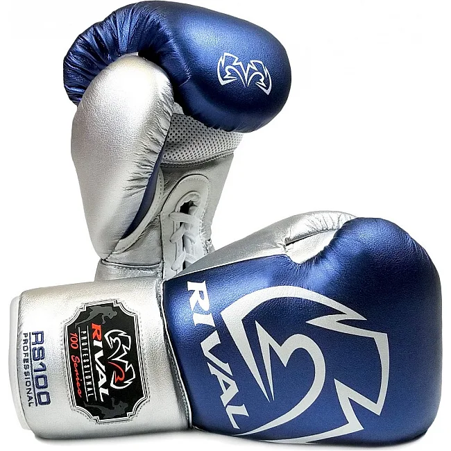 Профессиональные спарринговые перчатки Rival RS100 Blue Silver