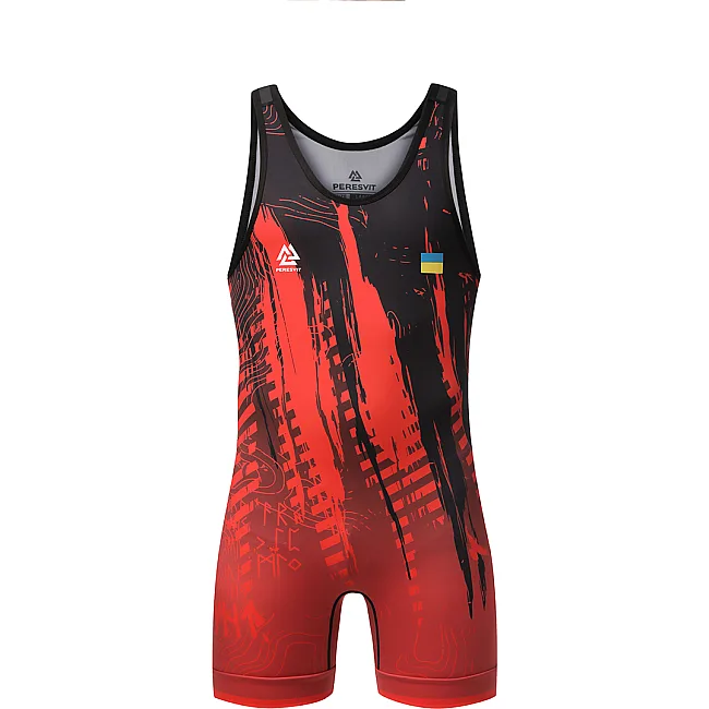 Детское трико для единоборств PERESVIT Temper Wrestling Singlet Red Black