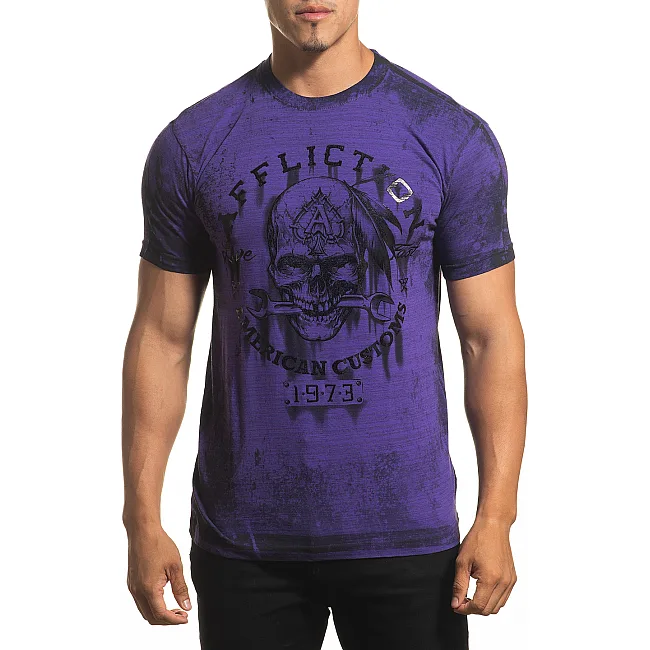 Футболка AFFLICTION AC Iron Grease A24270 Arctic Purple