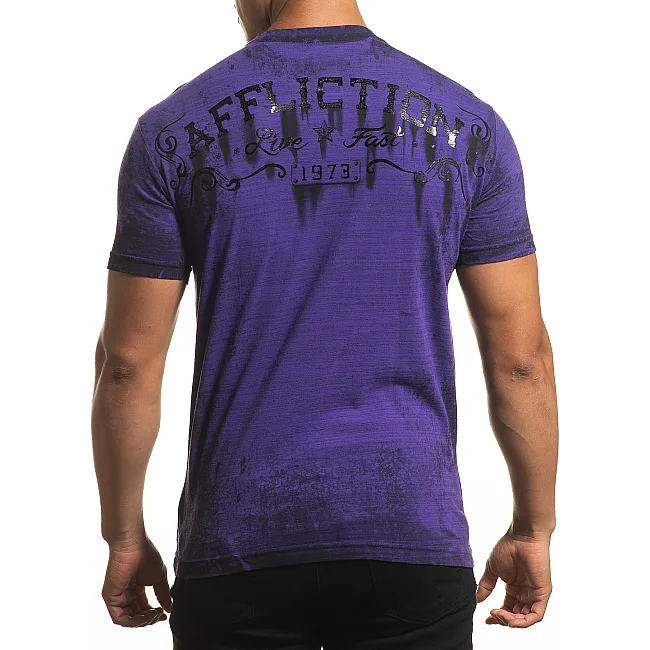 Футболка AFFLICTION AC Iron Grease A24270 Arctic Purple