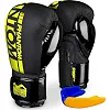 Перчатки для бокса PHANTOM APEX Elastic Neon Black/Yellow (капа в подарок)