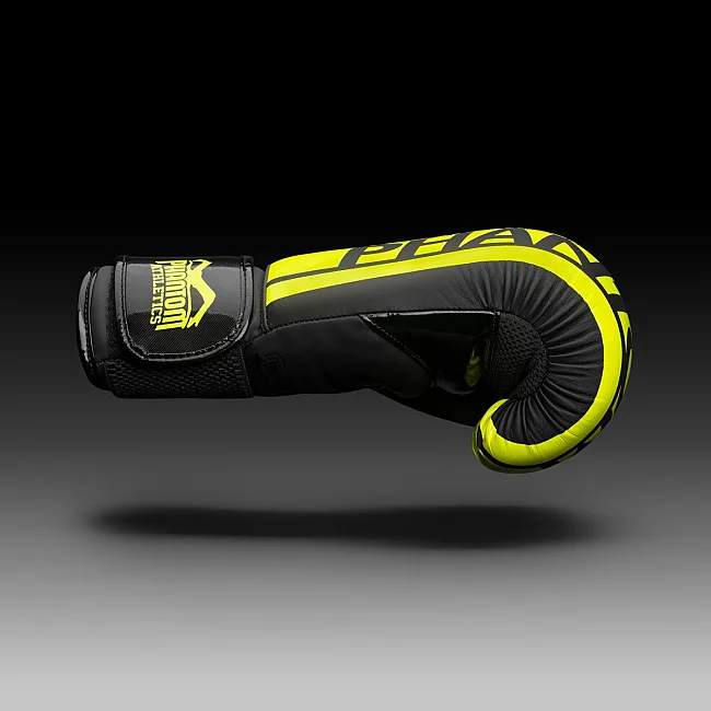 Перчатки для бокса PHANTOM APEX Elastic Neon Black/Yellow (капа в подарок)