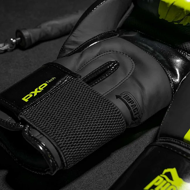 Перчатки для бокса PHANTOM APEX Elastic Neon Black/Yellow (капа в подарок)