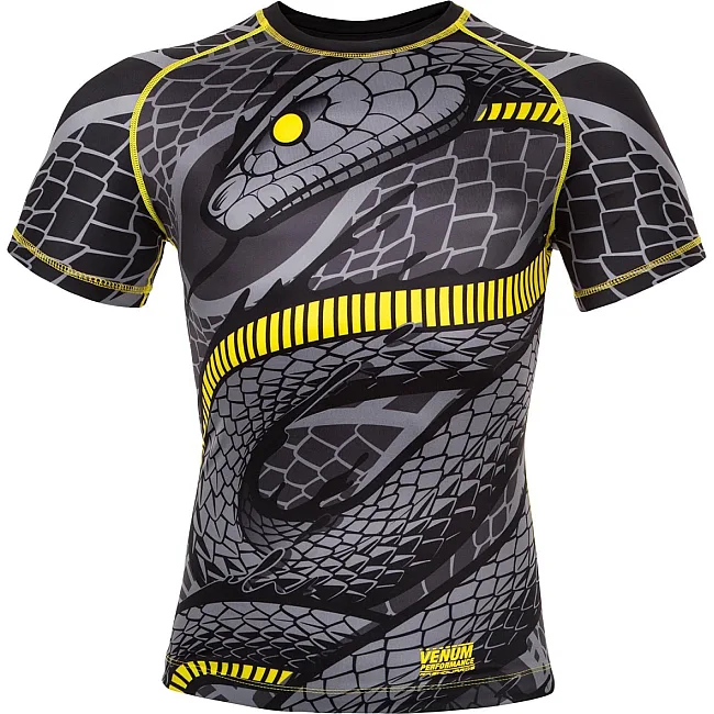 Рашгард Venum Snaker Rashguard Short Sleeves Black Yellow