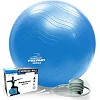 Укреплённый мяч для фитнеса POWERPLAY 4000 Ø65см Premium Anti-Burst Синий + насос