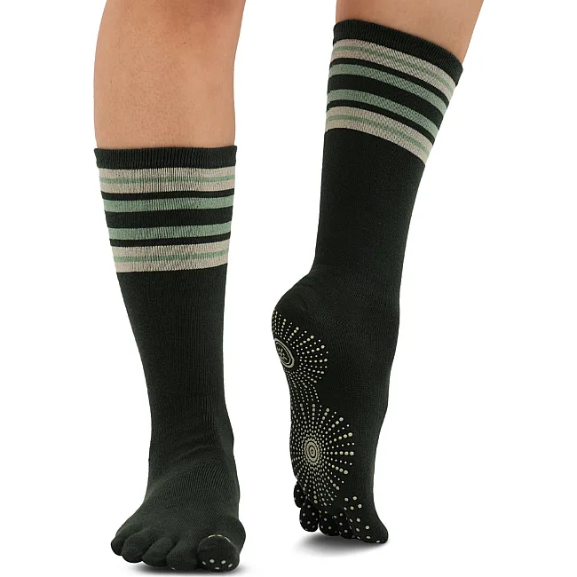 Гольфы для йоги и пилатеса с закрытыми пальцами нескользящие BLOOM YOGA SOCKS LB7150 (Зеленый)
