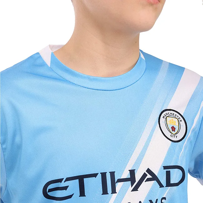 Футбольна форма дитяча із символікою клубу MANCHESTER CITY HAALAND 9 домашня 2026 SP-SPORT CO-617 (Блакитний-білий)