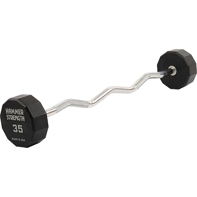 Штанга неразборная с фиксированным весом изогнутая PEV HAMMER STRENGHT TA-9978-35 (Черный)