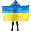 Прапор-плащ для футбольних уболівальників з капюшоном Україна SP-SPORT FB-7654-UKR 150х90см