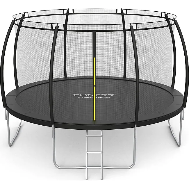Батут Funfit 3121 з зовнішньою сіткою 12 футів 374 см чорний