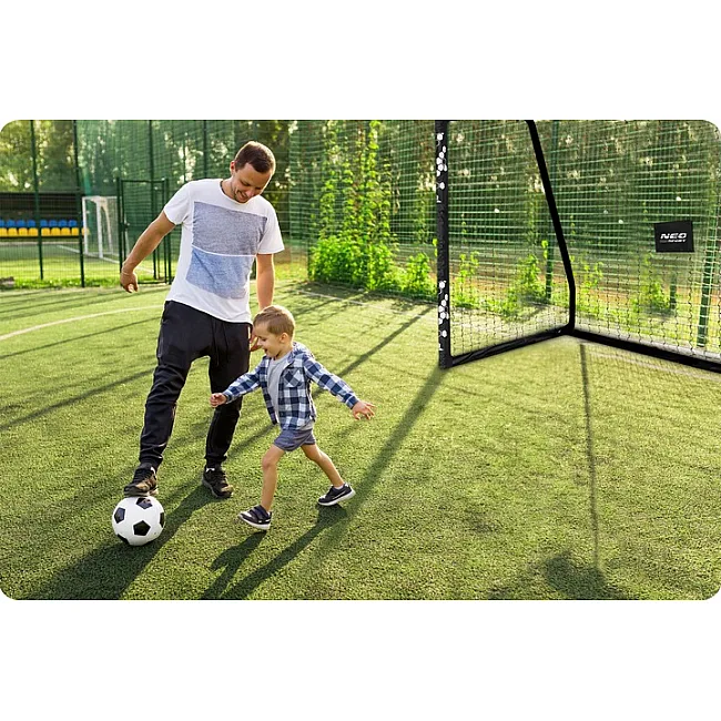 Ворота футбольные Neo-Sport Hexagon NS‑472 300 х 200 х 120 см, черные