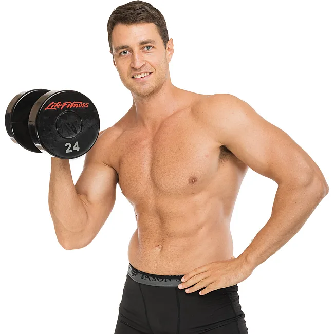 Гантель професійна
 з поліуретановим покриттям LIFE FITNESS SC-80081-24 1шт 24кг