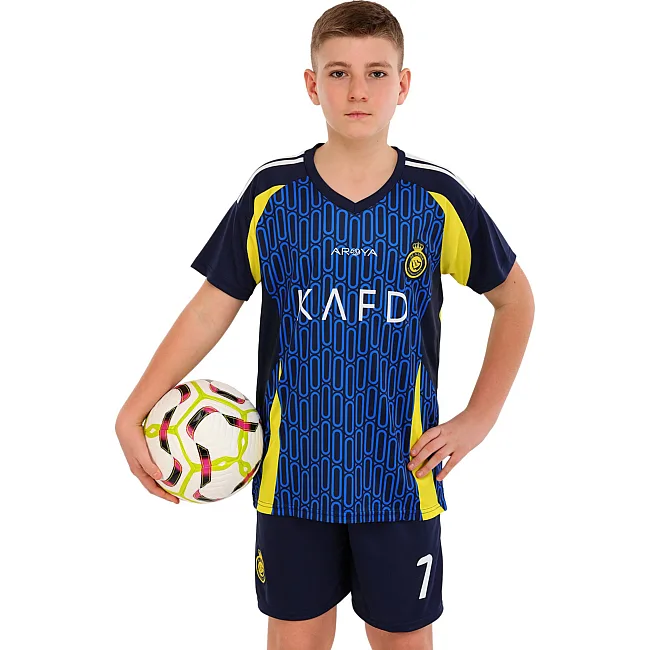 Дитяча футбольна форма із символікою футбольного AL NASSR RONALDO 7 гостьова 2025 SP-SPORT CO-4656