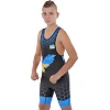 Трико для боротьби дитяче UKRAINE SP-SPORT JY-6605 128-162см (Чорний-синій-жовтий)