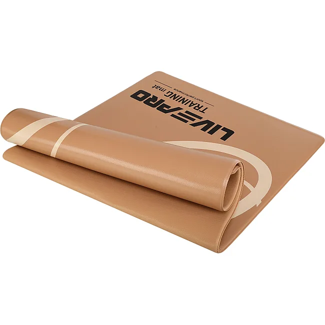 Коврик для фитнеса и спорта с люверсами для хранения LiveUp LP9009 120x60x0,7см (Светло-коричневый)