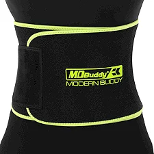 Пояс для похудения MDbuddy FI-2636 110смх20смх3мм (Черный-салатовый)