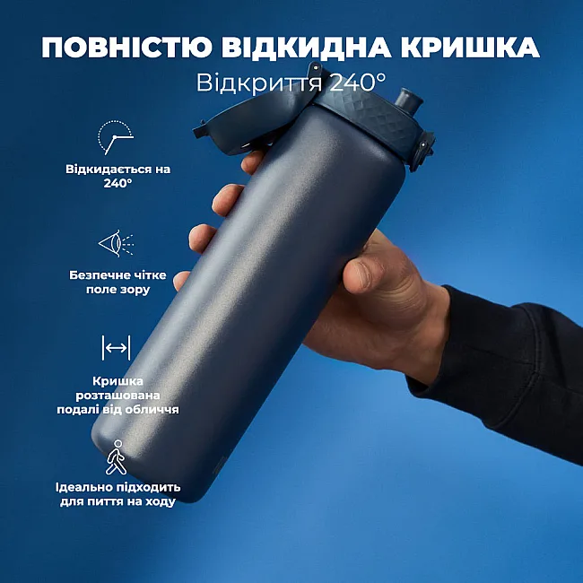Бутылка для воды металлическая вакуумная ION8 920 мл. Vacuum Insulated, Ash Navy