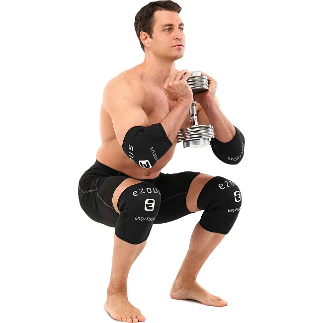 Наколенники для приседа и пауэрлфтинга 2штуки SQUAT KNEECAP EZOUS A-02 (Черный)