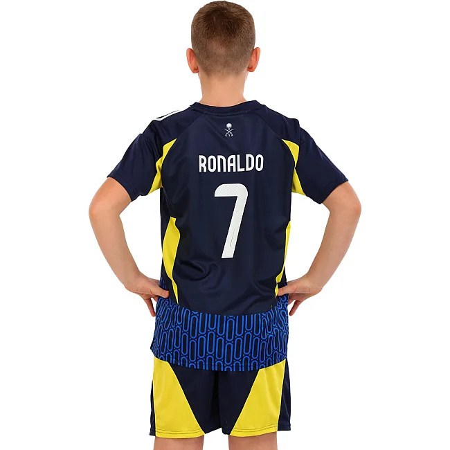 Дитяча футбольна форма із символікою футбольного AL NASSR RONALDO 7 гостьова 2025 SP-SPORT CO-4656