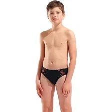 Плавки-слепые для мальчиков Arena POSEIDONIA SWIM BRIEFS черный, коралловый