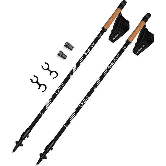 Палки для скандинавской ходьбы PowerPlay 9104 Lykke Black/White 80-135 см (пара)