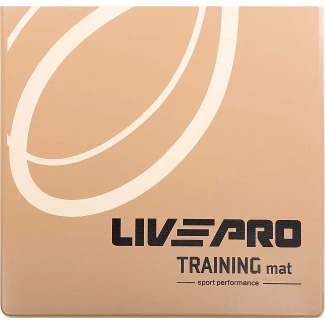 Коврик для фитнеса и спорта с люверсами для хранения LiveUp LP9009 120x60x0,7см (Светло-коричневый)