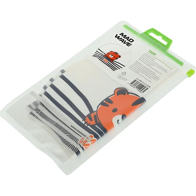 Шапочка для бассейна
 силиконовая юниорская MADWAVE
 Junior TIGER M057315 (Белый)