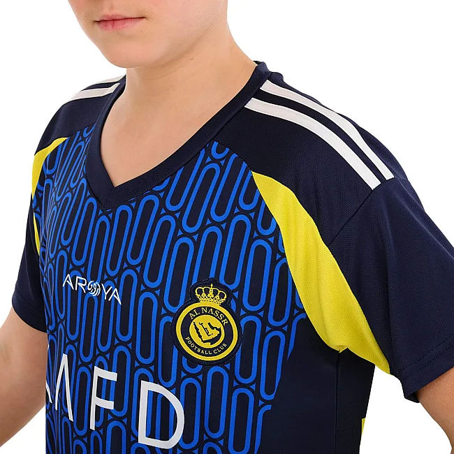 Дитяча футбольна форма із символікою футбольного AL NASSR RONALDO 7 гостьова 2025 SP-SPORT CO-4656