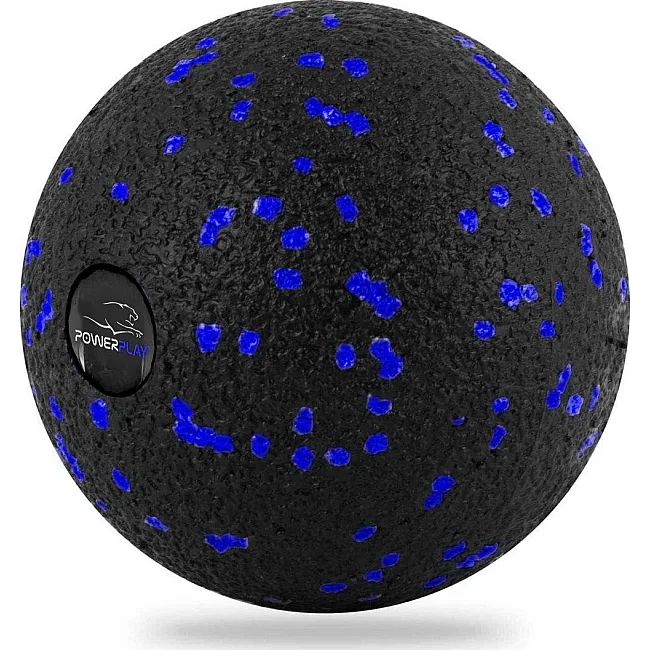 Набор для массажа и йоги PowerPlay PP_4091 EPP (2 мячика + валик массажер 15*5,3 см.) Blue + резинка 7,5 кг.