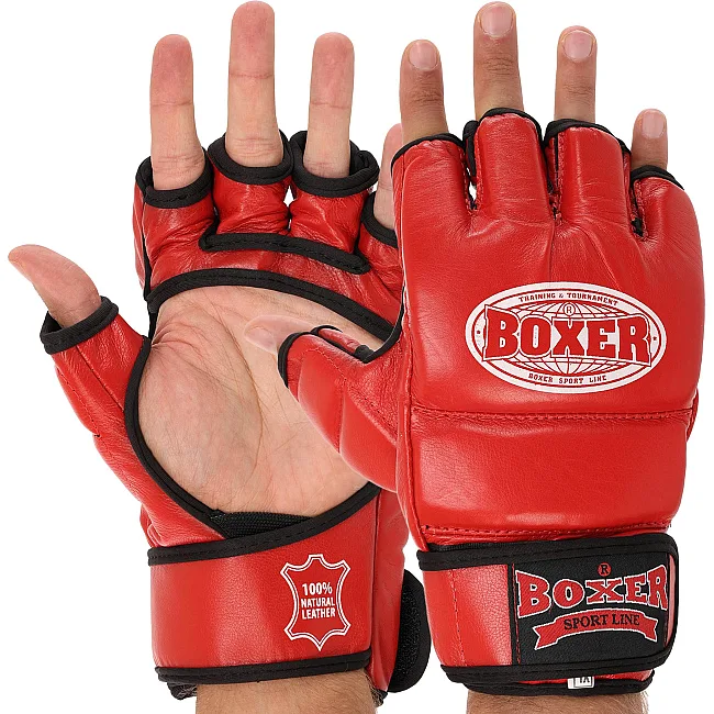Перчатки для ММА BOXER 5020 (Красный)
