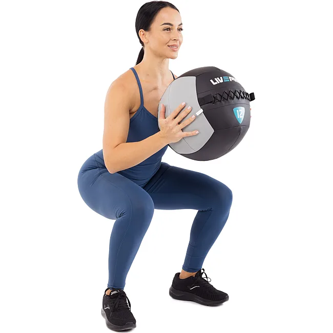 Мяч набивной медицинский для кроссфита WALL BALL LiveUp LP8100-12 12кг