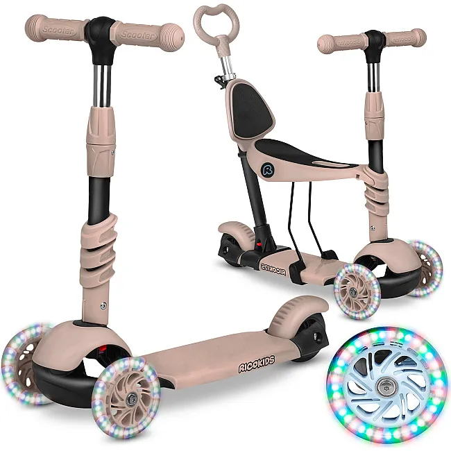Самокат детский трехколесный Ricokids Todi бежевый