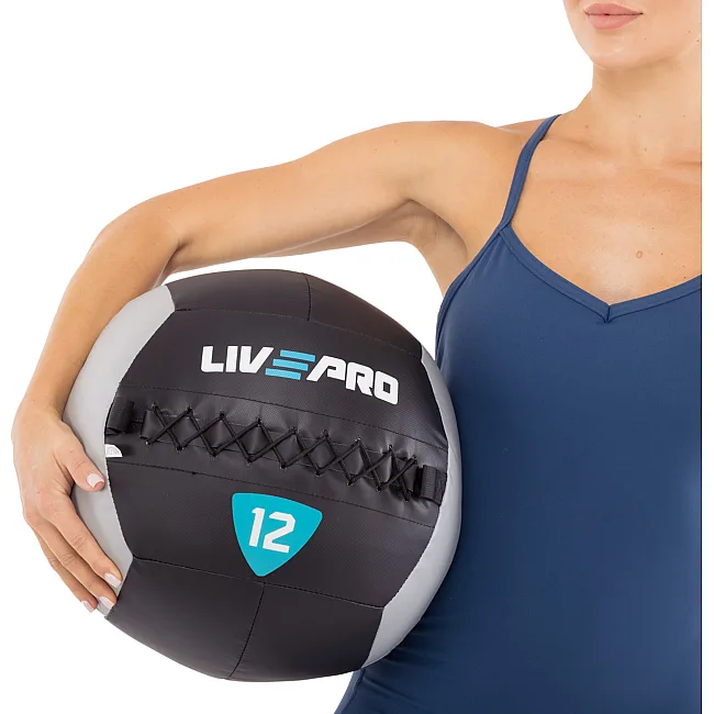 Мяч набивной медицинский для кроссфита WALL BALL LiveUp LP8100-12 12кг