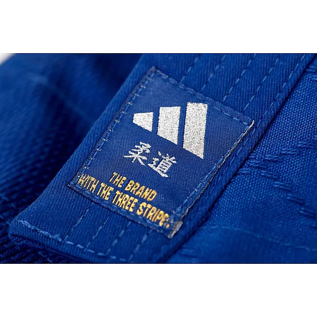 Кимоно для дзюдо Adidas Club J350BP (синее с серебряными полосами на плечах)
